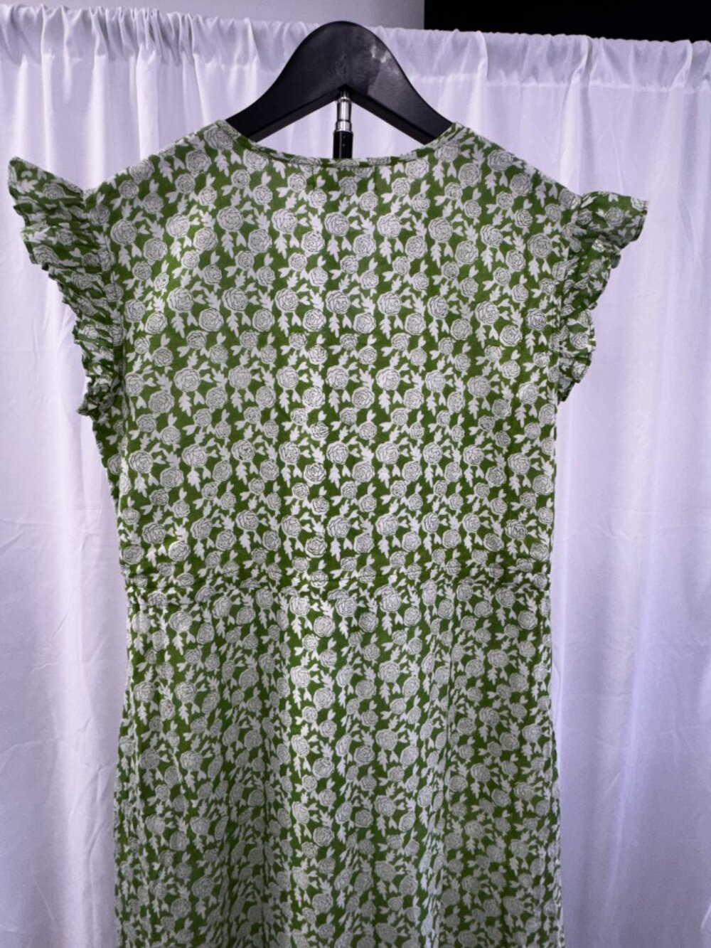 Olivia James the Label Green & White Floral Tiered Cottagecore Midi Dress Sz XS - Picture 9 of 16